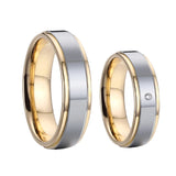 Bicolor Tungsten Carbide Wedding Rings Set for Couples