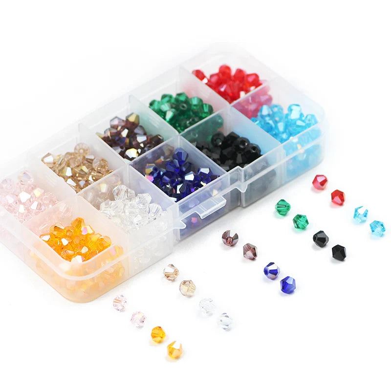 Austrian Crystal Glass Beads 500pcs DIY Kit Set Box