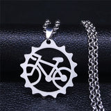 Bicycle Stainless Steel Pendant Necklace for Men Women