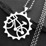 Bicycle Stainless Steel Pendant Necklace for Men Women