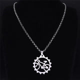 Bicycle Stainless Steel Pendant Necklace for Men Women