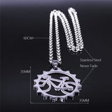 Bicycle Stainless Steel Pendant Necklace for Men Women