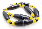 10*42mm Olivary Beads & 2*6mm Yellow Rondelle Beads 17'' Necklace