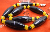 10*42mm Olivary Beads & 2*6mm Yellow Rondelle Beads 17'' Necklace