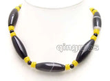 10*42mm Olivary Beads & 2*6mm Yellow Rondelle Beads 17'' Necklace