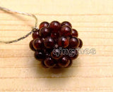 Brown Natural Garnet Weaving Ball Pendant Necklace