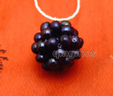Natural Pearl Handwork Weaving Round Ball Pendant Necklace
