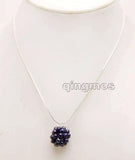 Natural Pearl Handwork Weaving Round Ball Pendant Necklace