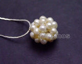 Natural Pearl Weaving Round Ball Pendant Silver Chain Necklace
