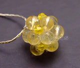 Yellow Natural Crystal Weaving Ball Pendant Necklace