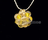 Yellow Natural Crystal Weaving Ball Pendant Necklace