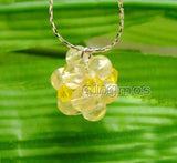 Yellow Natural Crystal Weaving Ball Pendant Necklace