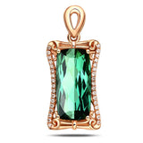 5ct Green Crystal Emerald Diamond Pendant Necklace for Women