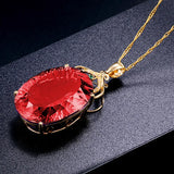 6 Carats Red Crystal Ruby Gemstones Diamonds Pendants Necklaces Women 24k Filled