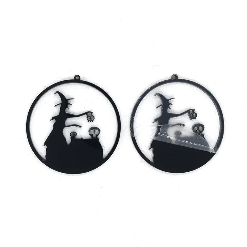 6pcs Skeleton Witch Acrylic Charms Set