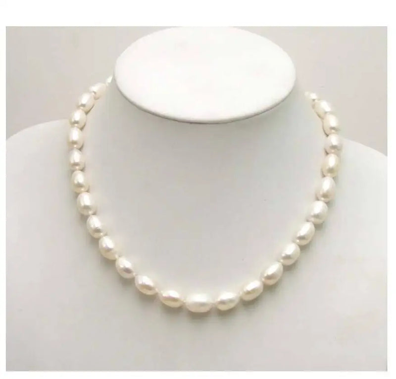 9-10mm Rice Freshwater Pearl 17" Necklace