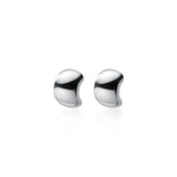 925 Silver Brushed/Polished Geometric Stud Earrings C-G0724