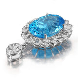 Aquamarine Crystal Pendant Necklace for Women Gemstone Jewelry