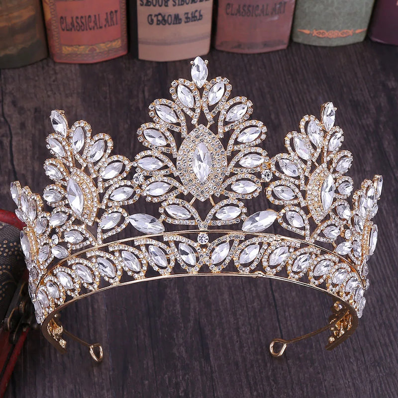 Baroque Crystal Tiaras Wedding Crown for Brides