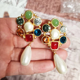 Baroque Pearl Earrings Dangle Real Freshwater Hanging Girl Bride Gift