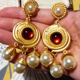 Baroque Pearl Earrings Dangle Real Freshwater Hanging Girl Bride Gift