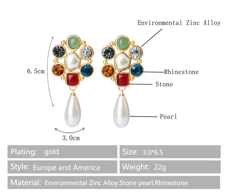 Baroque Pearl Earrings Dangle Real Freshwater Hanging Girl Bride Gift