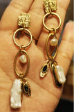 Baroque Pearl Earrings Dangle Real Freshwater Hanging Girl Bride Gift