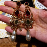 Baroque Pearl Earrings Dangle Real Freshwater Hanging Girl Bride Gift