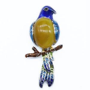 Big Bird Pendant Necklace with Natural Gems and Crystals