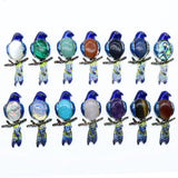 Big Bird Pendant Necklace with Natural Gems and Crystals
