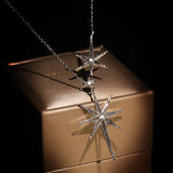 Bling Star Zircon Pendant S925 Silver Necklace for Women