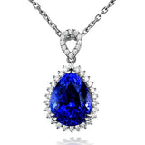 Crystal Sapphire Gemstones Pendant Necklace for Women