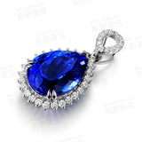 Crystal Sapphire Gemstones Pendant Necklace for Women