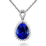 Crystal Sapphire Gemstones Pendant Necklace for Women