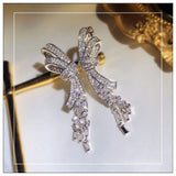 925 Silver Bowknot Diamond Dangle Earrings for Women