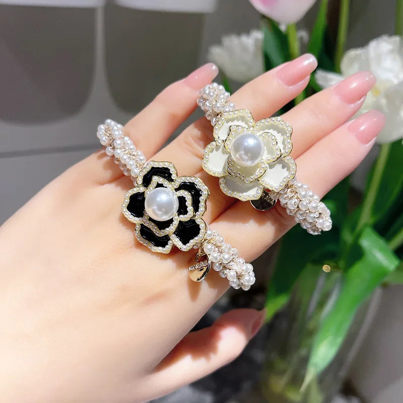 Vintage Woman Pearl Hair Hoop Hair Jewelry for Party