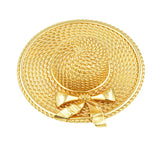 Big Brooch Straw Hat Brooches For Women Oversize Creative Jewelry