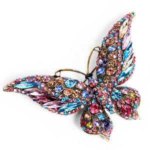 Crystal Butterfly Brooch Pin for Women Rhinestone Accessory