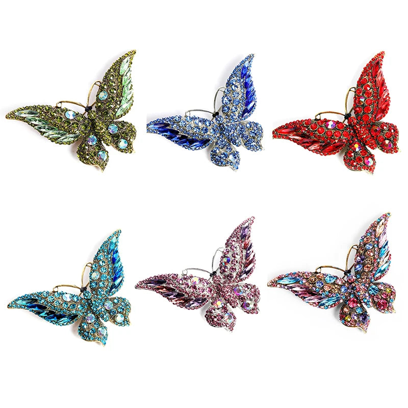 Crystal Butterfly Brooch Pin for Women Rhinestone Accessory