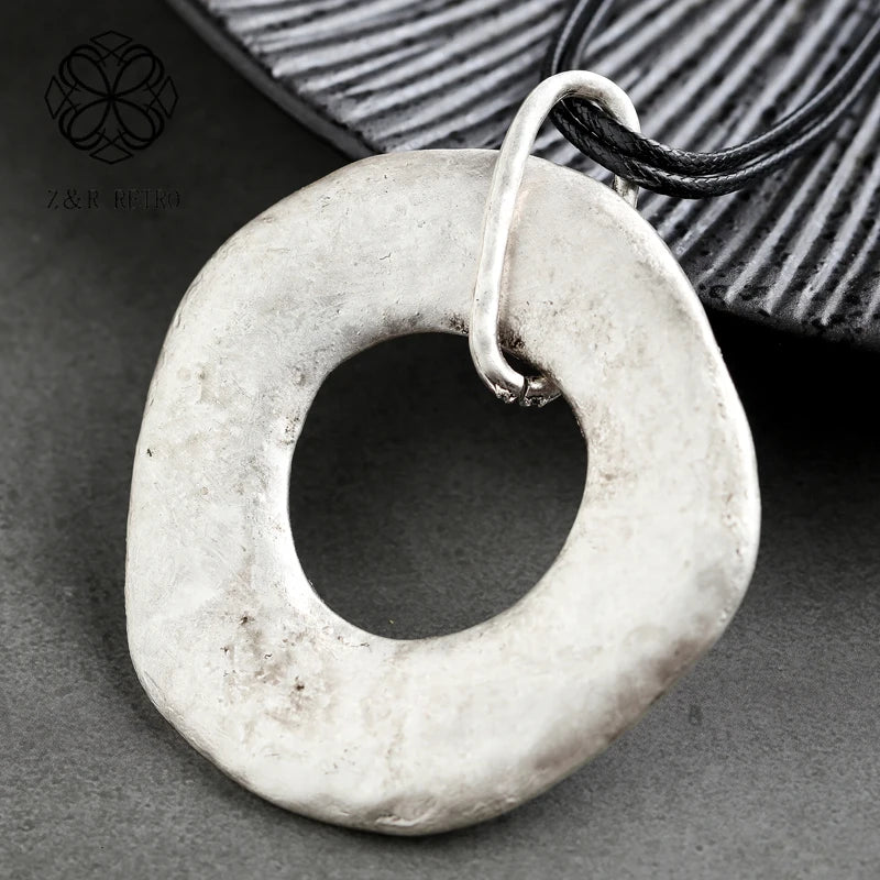 Geometric Chain Necklace Goth Metal Vintage Unisex Statement Pendant