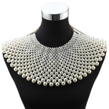 Chunky Beaded Maxi Choker Pendant Necklace for Women