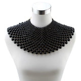 Chunky Beaded Maxi Choker Pendant Necklace for Women