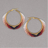 Big Circle Earrings Concise Exaggeration Originality Retro Leaf Pendant
