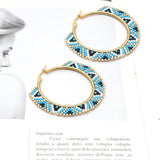 Big Circle Earrings Concise Exaggeration Originality Retro Leaf Pendant