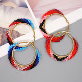 Big Circle Earrings Concise Exaggeration Originality Retro Leaf Pendant