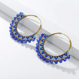 Big Circle Earrings Concise Exaggeration Originality Retro Leaf Pendant