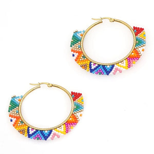 Big Circle Earrings Concise Exaggeration Originality Retro Leaf Pendant