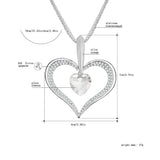 Crystal Hollow Glass Heart Layered Necklace for Women
