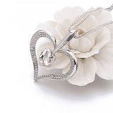 Crystal Hollow Glass Heart Layered Necklace for Women
