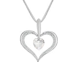 Crystal Hollow Glass Heart Layered Necklace for Women